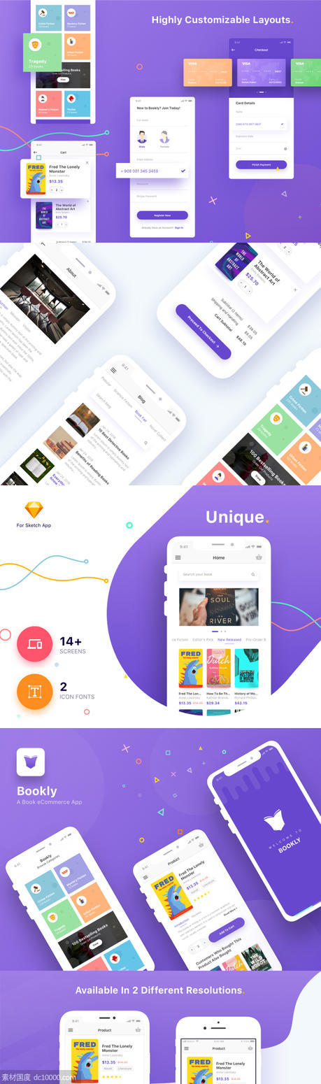 ios 读书app Bookly UI .sketch素材下载 - 源文件
