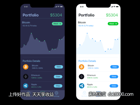 数字货币数据app ui .sketch下载-源文件-素材国度dc10000.com