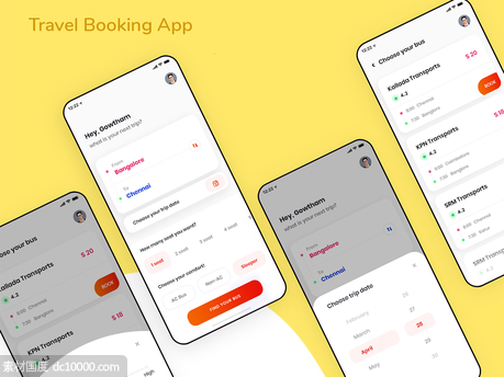 Travel Booking App ui .xd素材下载 - 源文件