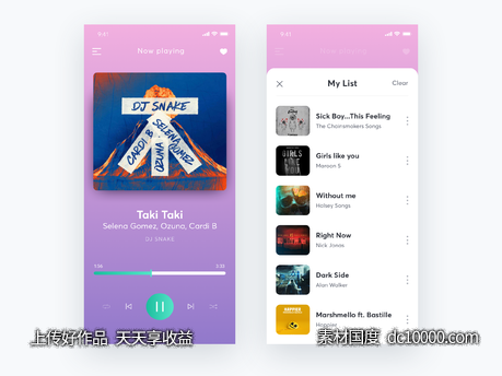 Music Player UI .sketch下载 - 源文件