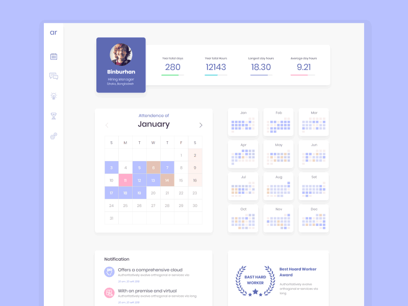 Attendance Manager dashboard .xd素材下载-源文件-素材国度dc10000.com