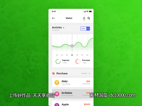 app 钱包数据页ui .psd素材下载 - 源文件