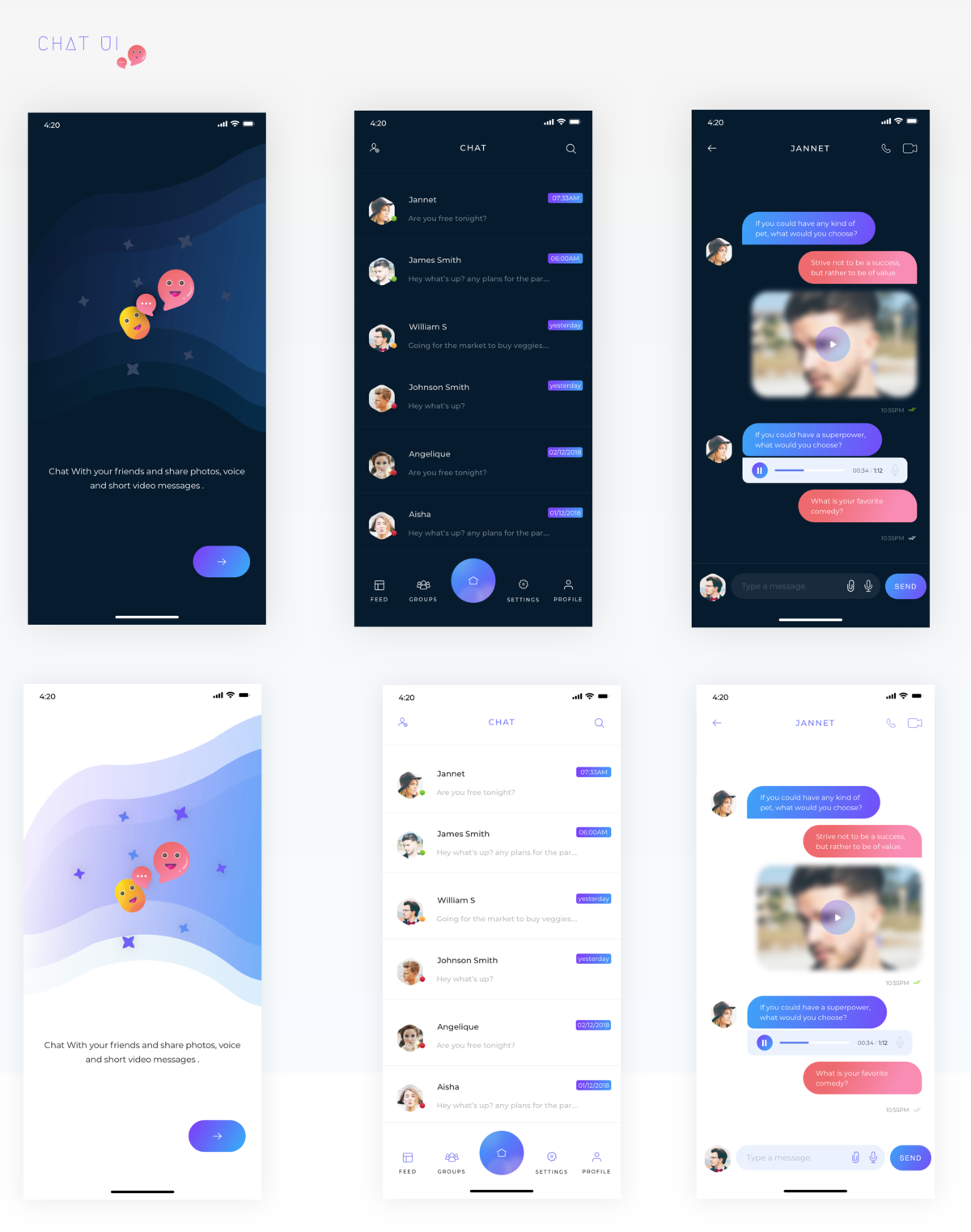 聊天CHAT app UI .sketch素材下载