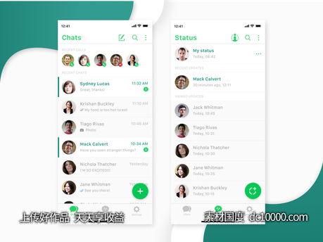 Whatsapp App ui .fig下载 - 源文件