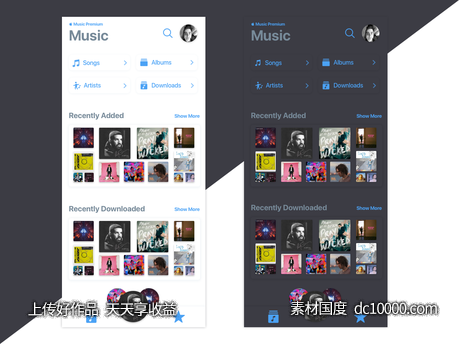 Apple Music App ui .sketch下载-源文件-素材国度dc10000.com