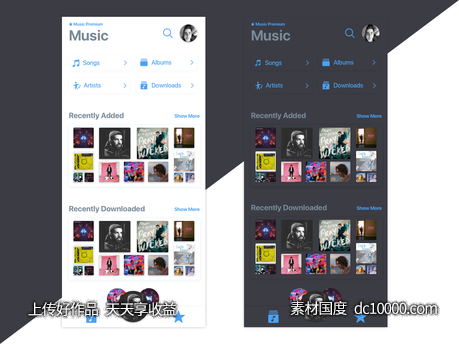 Apple Music App ui .sketch下载 - 源文件