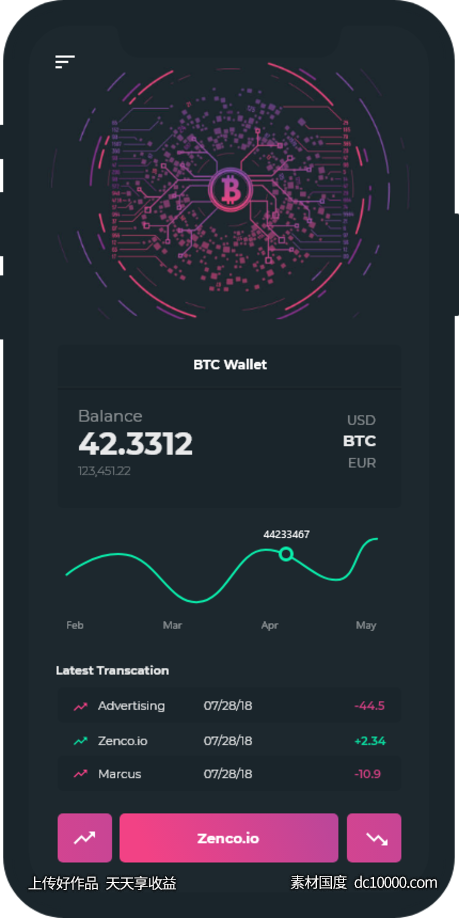 Bitcoin比特币 App ui .xd素材下载 - 源文件