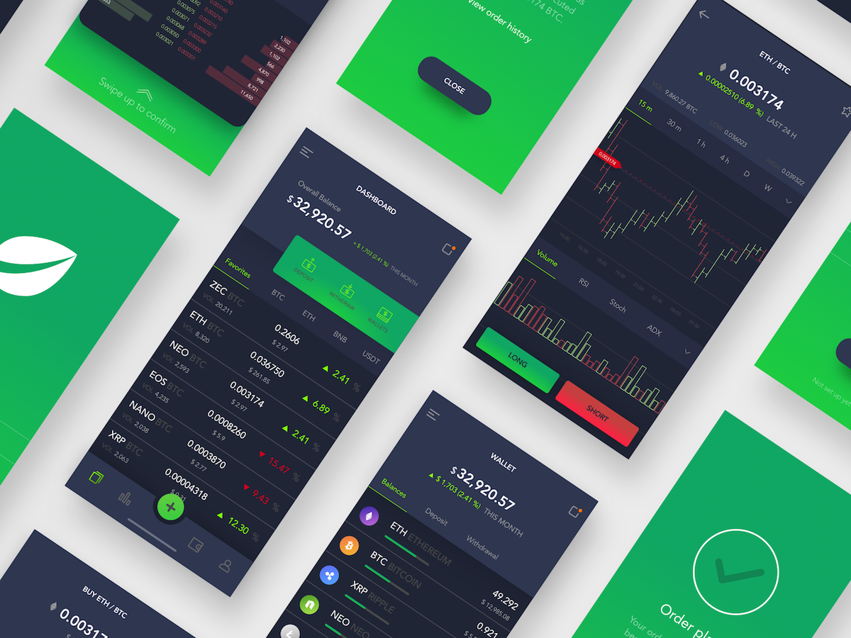 crypto trading 数字货币交易app ui .sketch下载