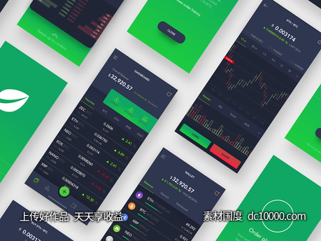 crypto trading 数字货币交易app ui .sketch下载-源文件-素材国度dc10000.com
