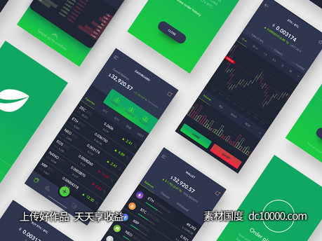 crypto trading 数字货币交易app ui .sketch下载 - 源文件