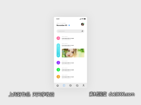 To Do List app 任务列表页 .psd素材下载-源文件-素材国度dc10000.com