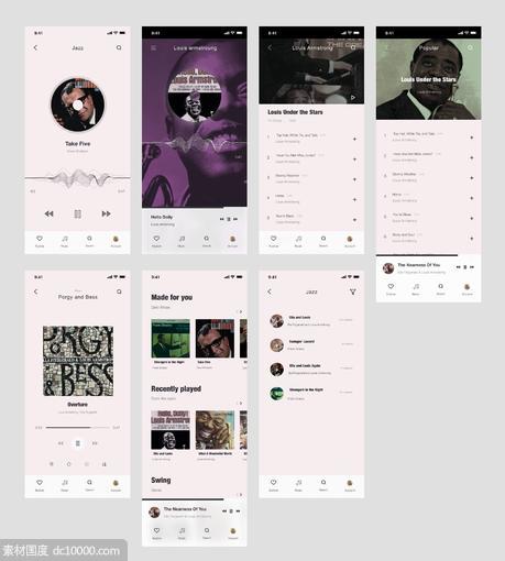 Leuphorie Music app UI Kit  mockup .sketch素材下载 - 源文件