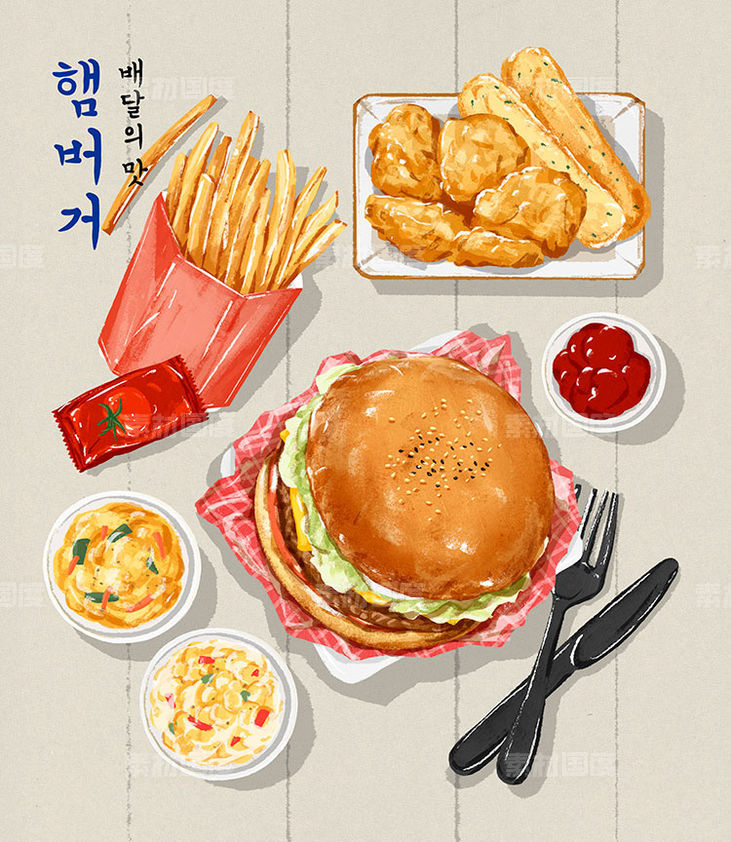 快餐中西美食比萨寿司汉堡炸鸡薯条面食美食海报PSD分层设计素材