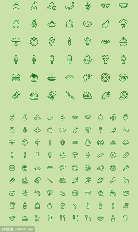 一组饮食类图标 .sketch素材下载 - 源文件