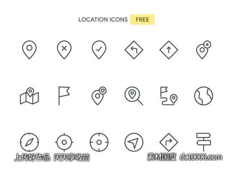 本地化地图图标.ai下载-源文件-素材国度dc10000.com