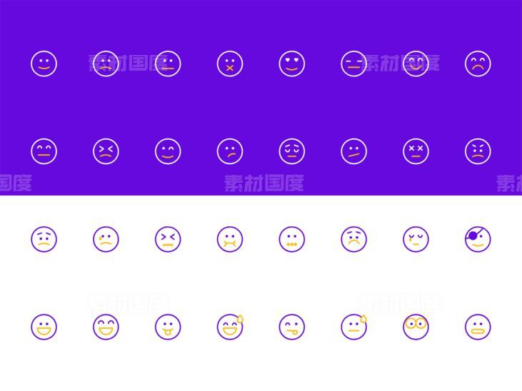 Emoji Icon Set 表情图标集 .ai .xd素材下载