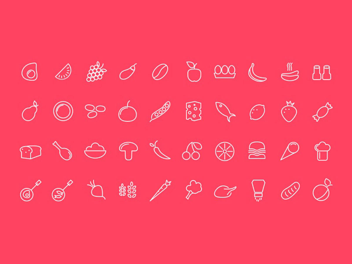 40个饮食相关图标 .sketch素材下载