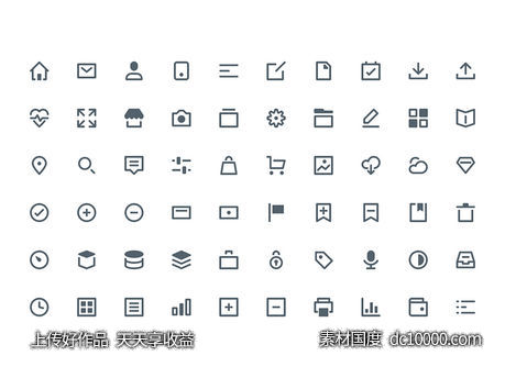 一组硬朗线形图标 .sketch素材下载-源文件-素材国度dc10000.com