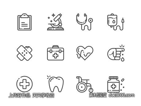 一组医疗图标.sketch素材下载-源文件-素材国度dc10000.com