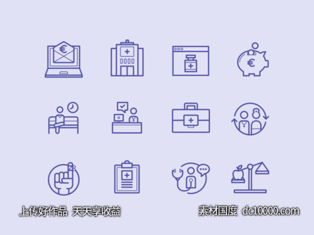 一组医疗就医相关图标 .sketch素材下载-源文件-素材国度dc10000.com
