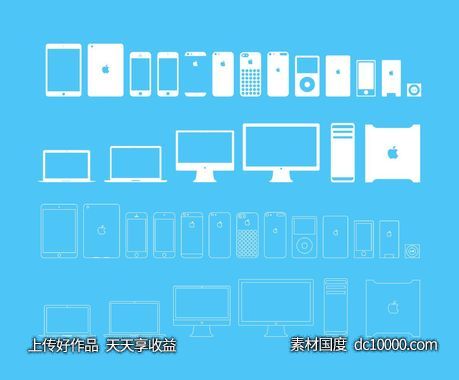 全套apple设备图标psd下载-源文件-素材国度dc10000.com