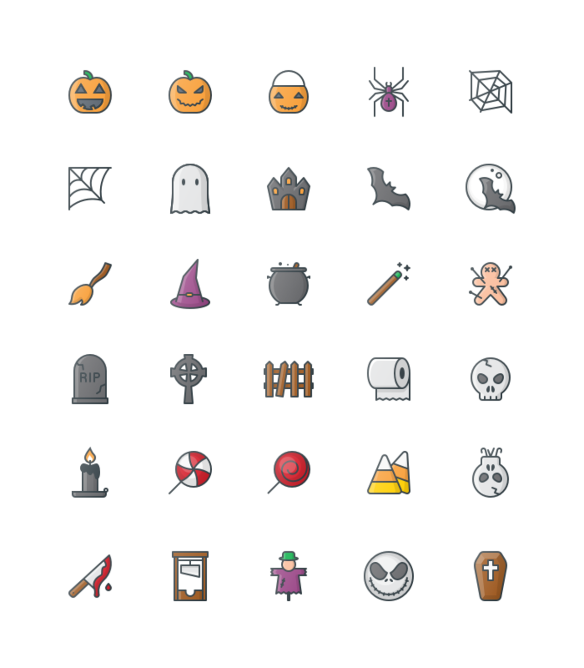 30个万圣节图标 .sketch素材下载