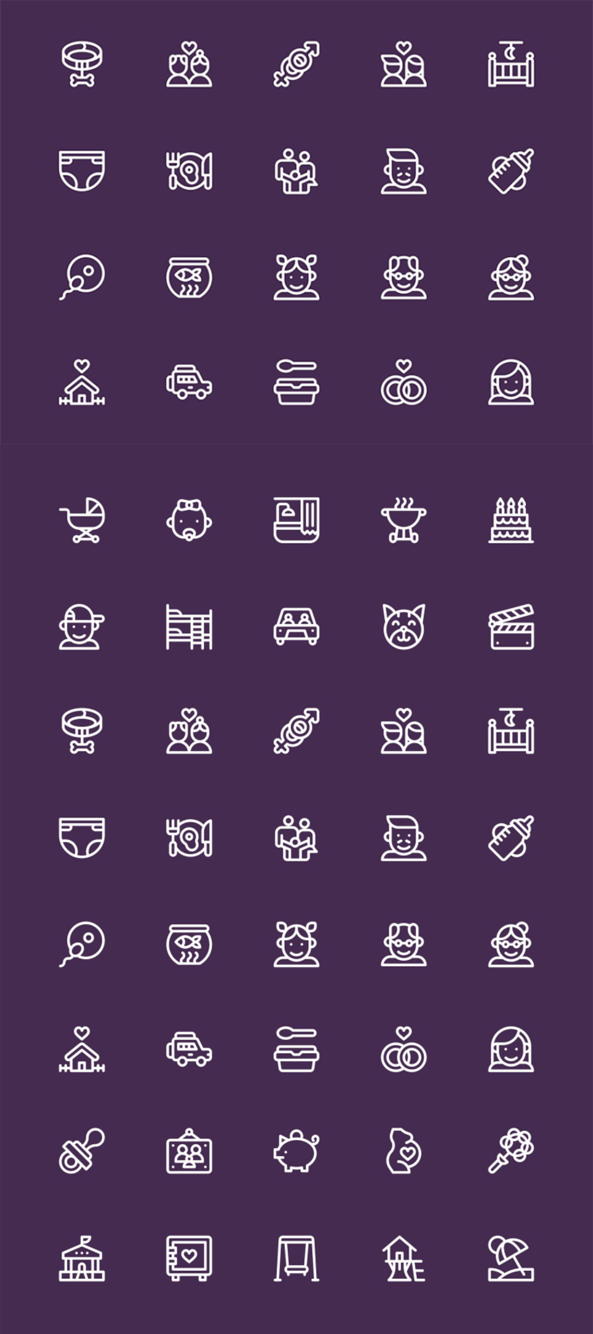 40个家庭生活相关的图标 .sketch素材下载