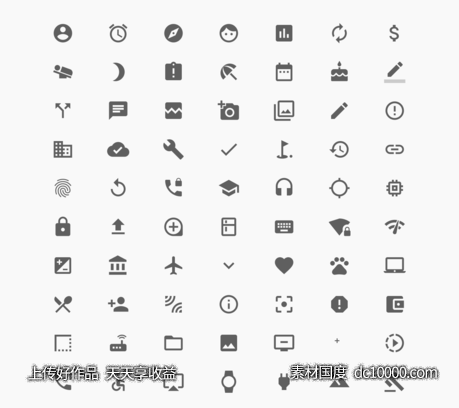 Google Material Icons 图标集 .sketch .svg素材下载-源文件-素材国度dc10000.com