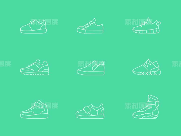 9个运动鞋图标 .sketch素材下载