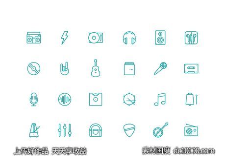 一组音乐相关的图标.sketch素材下载 - 源文件