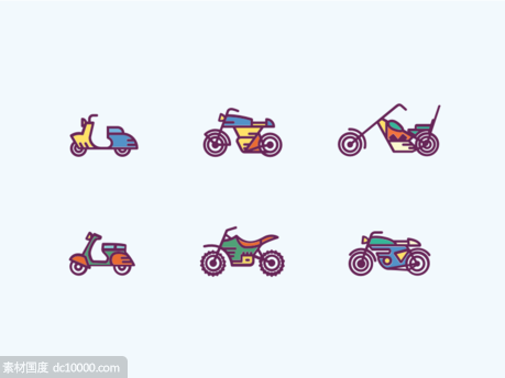 moto摩托车图标 .sketch素材下载 - 源文件