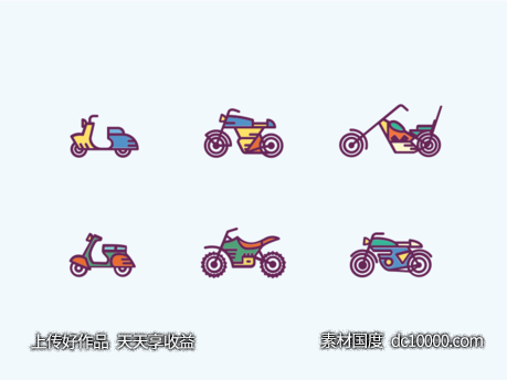 moto摩托车图标 .sketch素材下载-源文件-素材国度dc10000.com