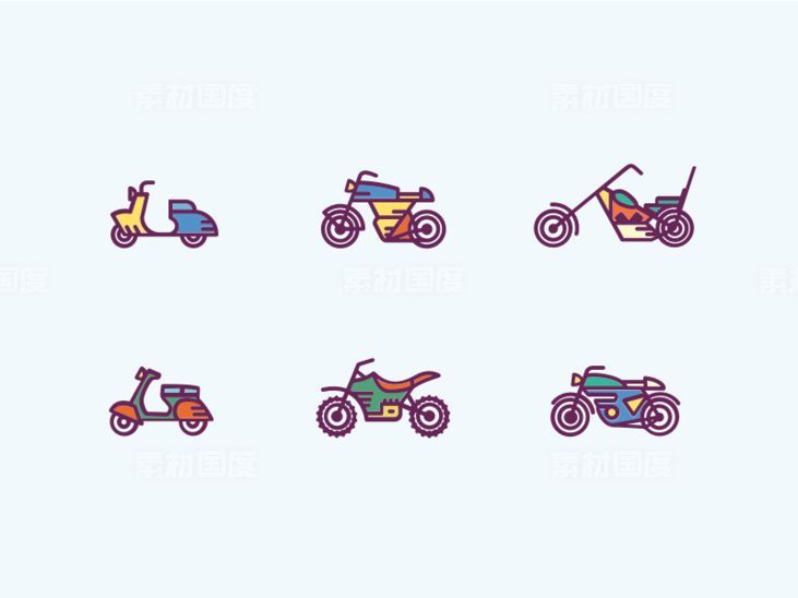 moto摩托车图标 .sketch素材下载