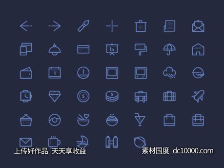 一组线条风格图标 .sketch素材下载-源文件-素材国度dc10000.com