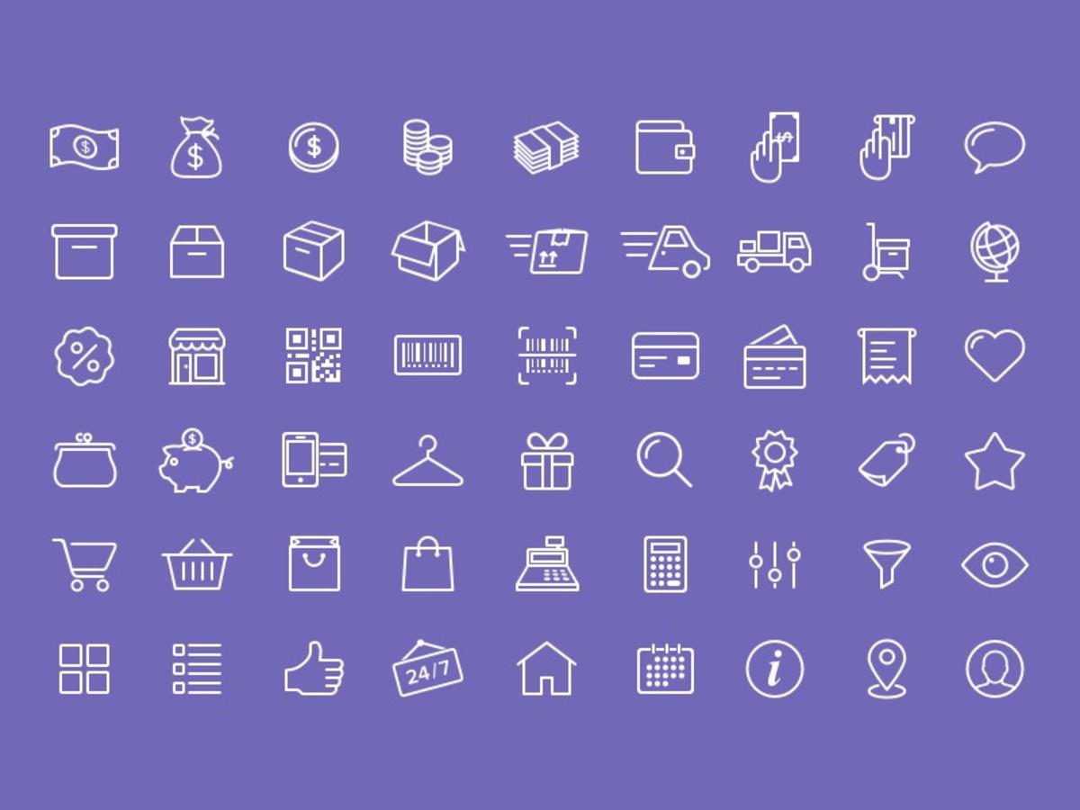 一组电商物流相关图标 .sketch素材下载