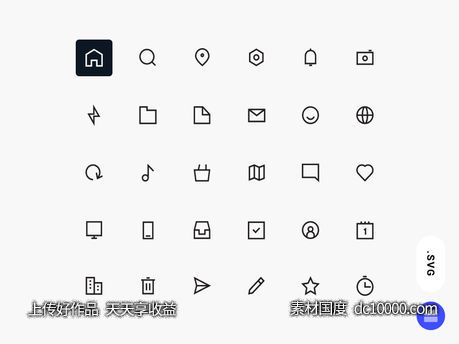 一组简洁图标 .svg素材下载-源文件-素材国度dc10000.com