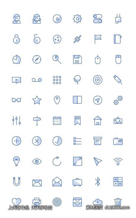 一组实用的网页图标Blunicons .sketch素材下载-源文件-素材国度dc10000.com