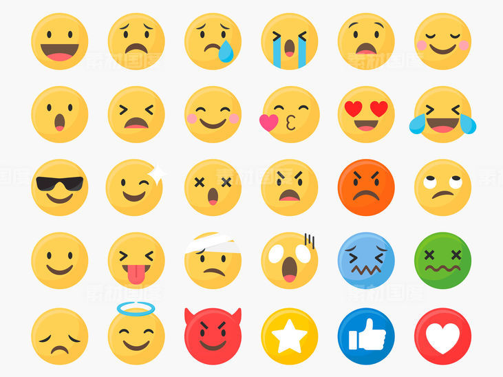 一组emoji表情 .eps素材下载