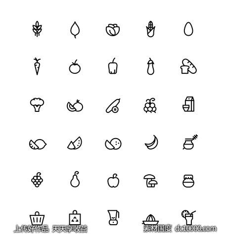 有机食品图标 .sketch素材下载-源文件-素材国度dc10000.com