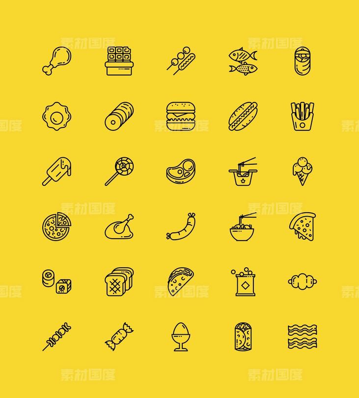 30个快餐食物图标 .sketch素材下载