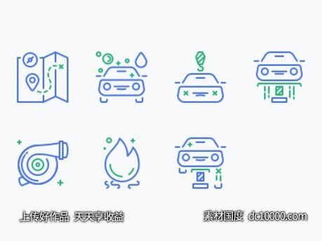 一组汽车服务图标 .sketch素材下载-源文件-素材国度dc10000.com
