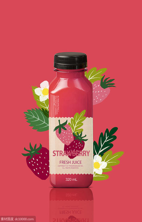 品牌水果饮料柠檬橘子菠萝草莓蓝莓梨子海报PSD分层设计素材 - 源文件