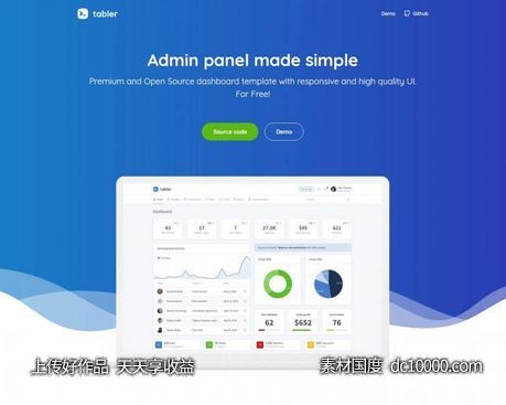 Tabler 网站管理后台模板.html下载-源文件-素材国度dc10000.com