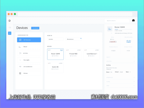 nternet of Things (IOT) Dashboard .sketch下载-源文件-素材国度dc10000.com
