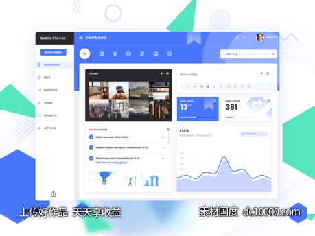 Dashboard （仪表盘）Concept .psd下载-源文件-素材国度dc10000.com