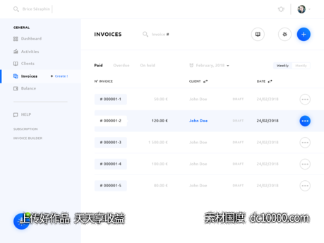 发票管理后台 dashboard .psd素材下载-源文件-素材国度dc10000.com