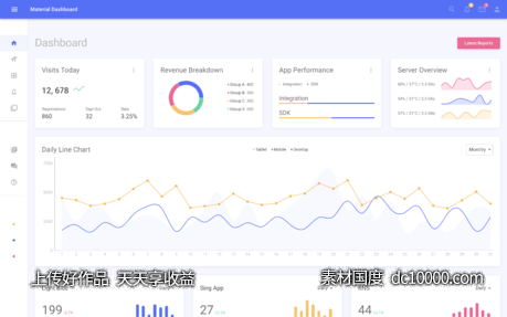 React Material 后台dashboard .html素材下载 - 源文件