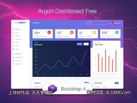 Argon Dashboard html5css3 bootstrap 4网页模板下载 - 源文件