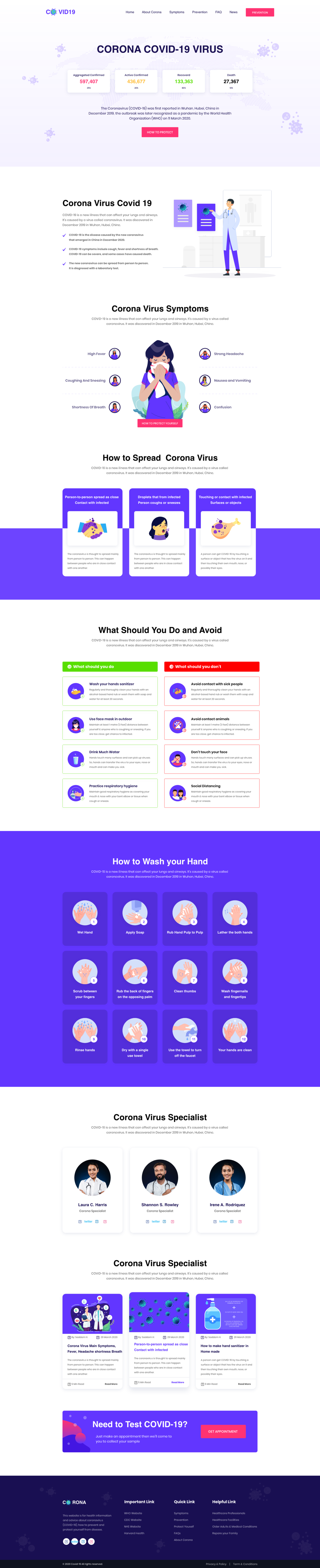 抗击新冠肺炎网站设计模板 .xd素材下载