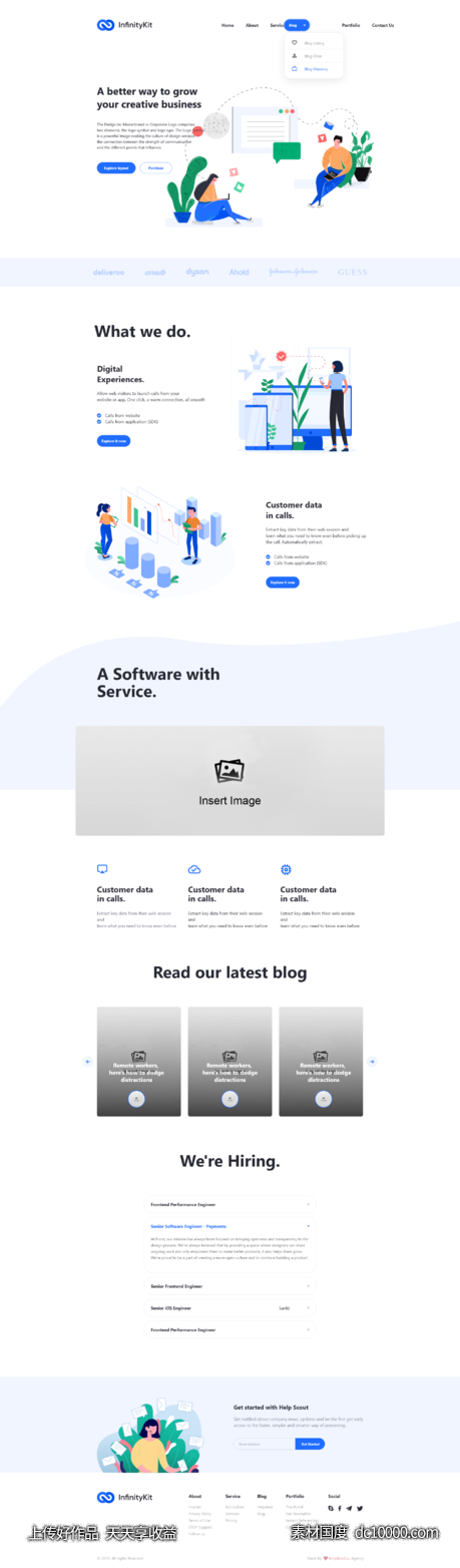infinity landing page 网页模板 .xd素材下载-源文件-素材国度dc10000.com